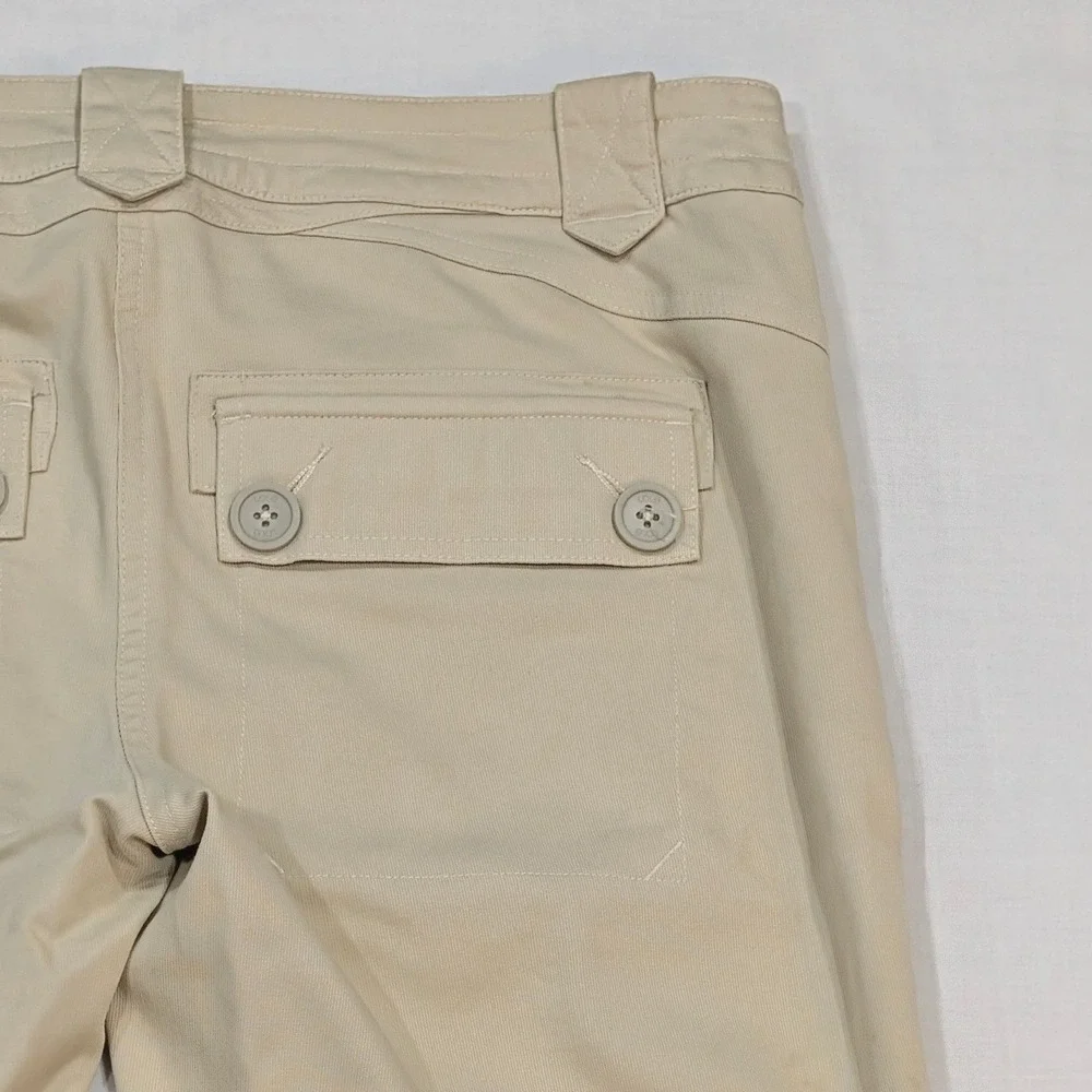 Lole Women Beige Khaki Stretch Bermuda Shorts UPF Quick Dry Size 12